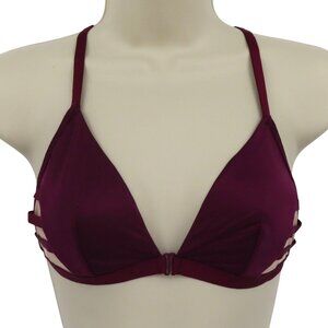 Victorias Secret Medium Bralette Purple Mesh Sides Wireless Unlined Front Close